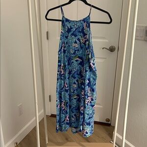 Lilly Pulitzer Turtle and Coral Blue Sleeveless Dress
